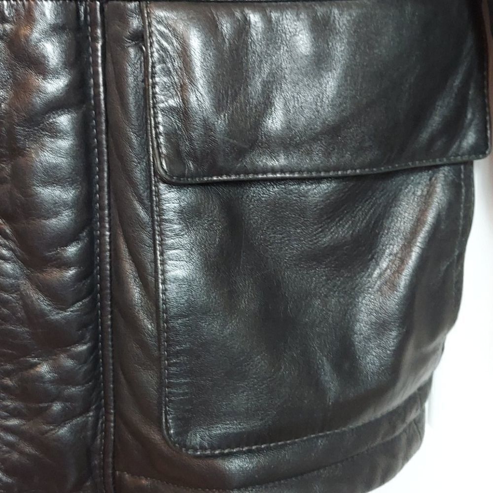 Hugo Boss Black Lambskin Leather Field Jacket 38R - Picture 3 of 16